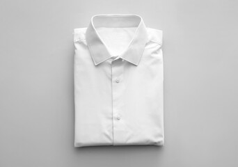 Folded male shirt on light background