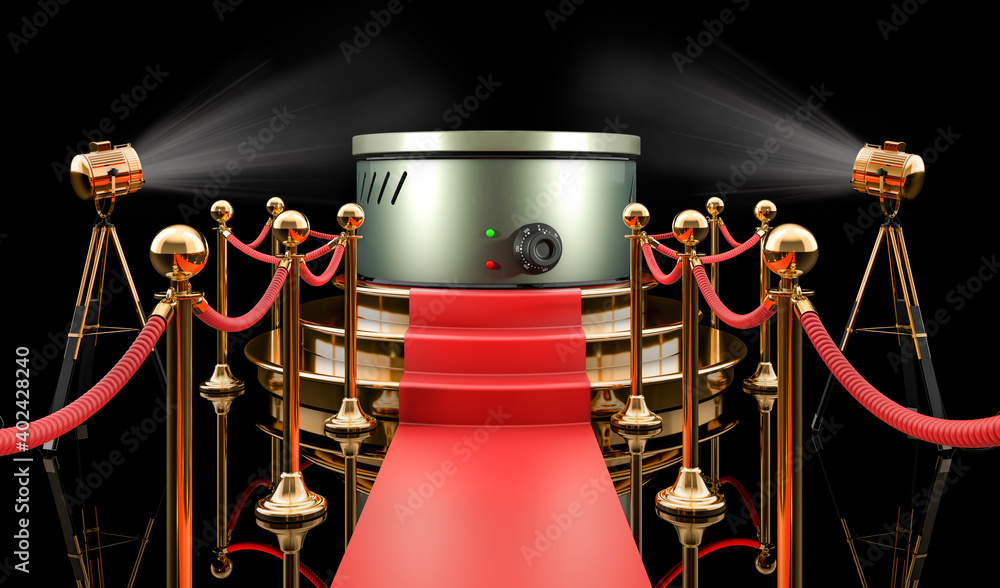 Poster podium with crepe maker, 3d rendering