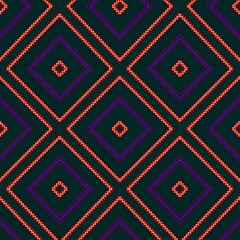 Seamless pattern with symmetric geometric ornament.
