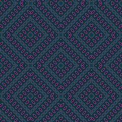 Seamless pattern with symmetric geometric ornament.
