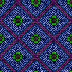 Seamless pattern with symmetric geometric ornament.
