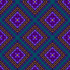 Seamless pattern with symmetric geometric ornament.
