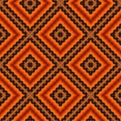 Seamless pattern with symmetric geometric ornament.
