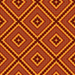 Seamless pattern with symmetric geometric ornament.
