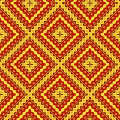 Seamless pattern with symmetric geometric ornament.
