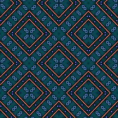 Seamless pattern with symmetric geometric ornament.
