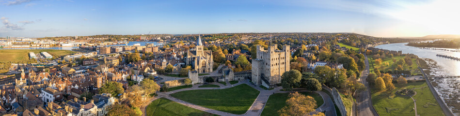 Aerial panorama of historical Rochester