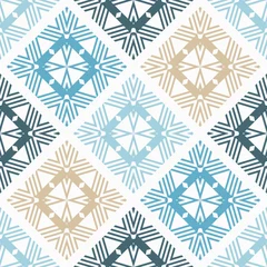Deurstickers Boho stijl Mozaïek met geometrische vormen. Naadloze patroon. Ontwerp met handmatige arcering. Textiel. Etnische boho sieraad. Vectorillustratie voor webdesign of print.