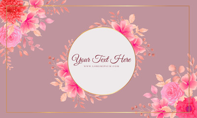 Beautiful pink flower background with burgundy leaves