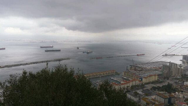 POV on the port in Gibraltar in 4k slow motion 60fps