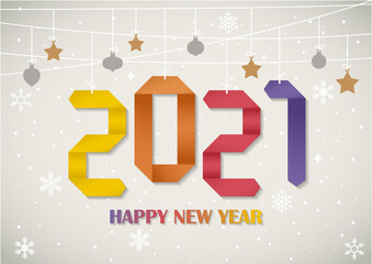 Hanging Origami New Year 2021 Background - 402433234