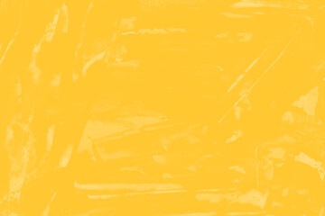 Modern contemporary acrylic background. Yellow texture made with a palette knife. Abstract painting on paper. Mess on the canvas.