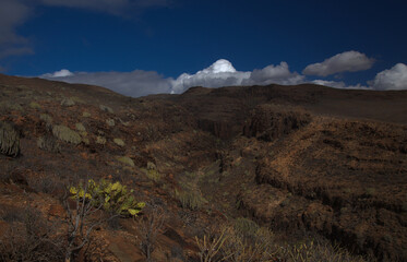 Gran Canaria, landscapes along the hiking route around the ravive Barranco del Toro at the southern part of the 
island