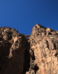 Gran Canaria, landscapes along the hiking route around the ravive Barranco Hondo, The Deep Ravine at the southern part of the 
island, full of caves and grottoes, close to small village Juan Grande