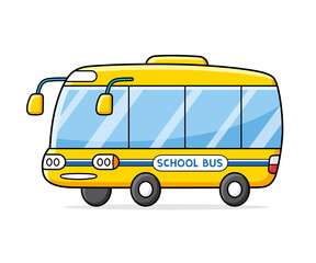 School bus isolated cartoon vector
