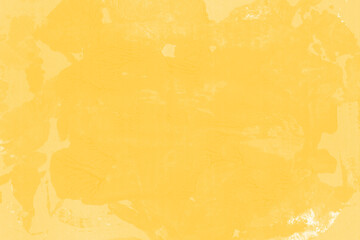 Modern contemporary acrylic background. Yellow texture made with a palette knife. Abstract painting on paper. Mess on the canvas.