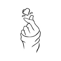 hands clicking fingers and heart, vector illustration