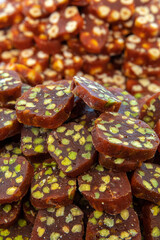 Traditional Turkish dessert or delight Cezerye for ramadan holiday. 