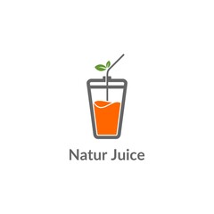 Cup Nature Juice Vector Logo Design