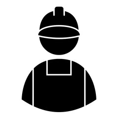 Obraz premium Construction worker icon vector graphic outline silhouette construction helmet