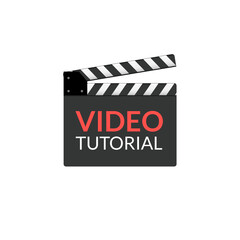 Video tutorial lesson flat icon. Watch video tutorial training media online icon - obrazy, fototapety, plakaty