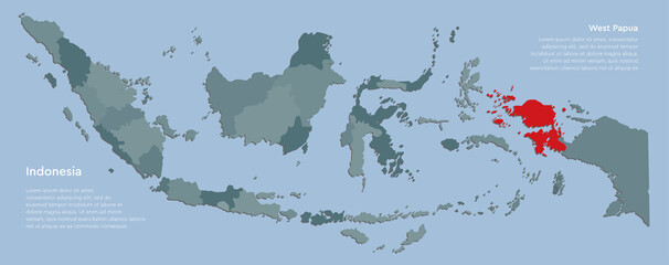 Country Indonesia map and province West Papua