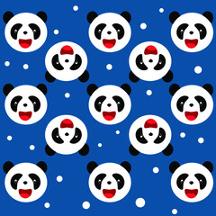 Naklejka na ściany i meble Chinese seamless pattern with panda for decorative design. Graphic modern pattern. Vector art illustration. Simple icon.