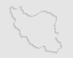 Creative map Iran made shadow, country template