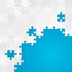 Vector banner made pieces puzzle jigsaw, frame