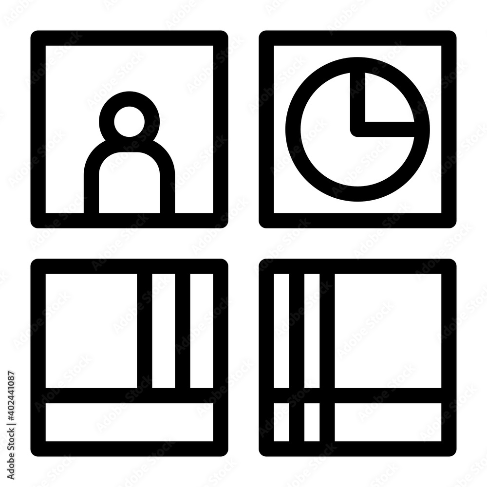 Poster random shapes simple line icon