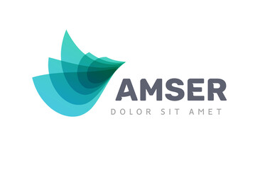 Vector leaf logo, green clean eco icon tree growth. Abstract leaf symbol logo