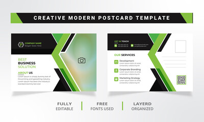 Creative corporate business postcard design template