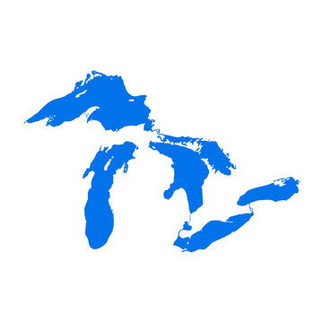 Great lakes map michigan superior vector silhouette abstract illustration map