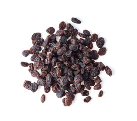 Dried raisins isolated on white background