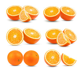 orange sliced on the white background