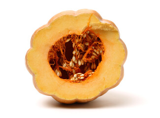 Orange pumpkin on white background 