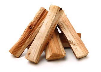 Pile of firewood isolated on a white background