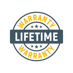 Lifetime warranty limited stamp round tag. Warranty extended guarantee icon