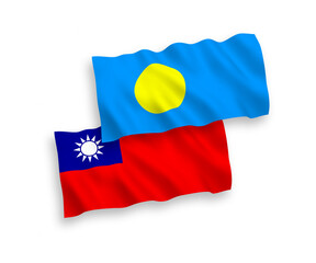 Flags of Palau and Taiwan on a white background