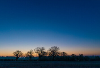 Sunrise over a field in Hingham