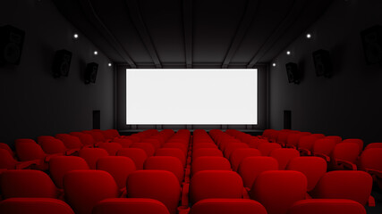 Movie screen mockup inside a movie theater