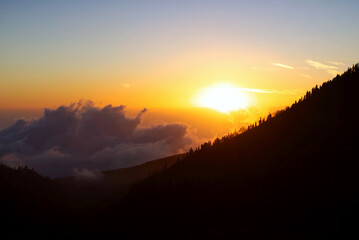 Sunset in the mountains