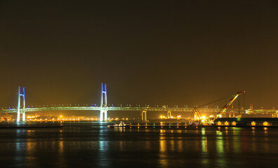 Fototapeta na wymiar 横浜ベイブリッジの夜景