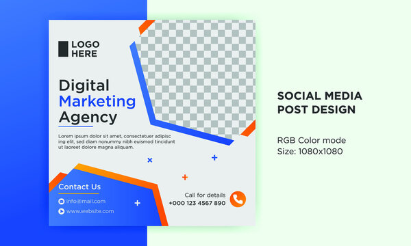 Marketing social media post banner design template