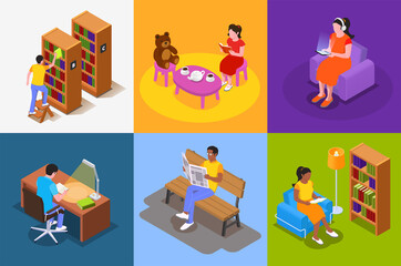 Reading Books Design Concept