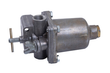frost protection of the air brake system of the Russian truck, isolated on a white background