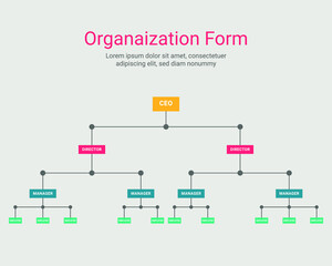 Fototapeta na wymiar colorful organization diagram form infographic vector template