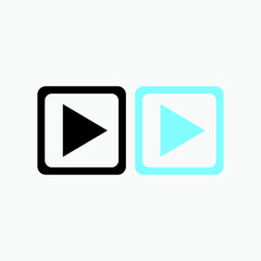 Play button icon in trendy flat style isolated on grey background. Play symbol for your web site design, logo, app, UI. Vector illustration, EPS10.