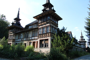 Hiking on the Selketalstieg (Harz, Germany), Wandern auf dem Selketalstieg im Harz, derelict...