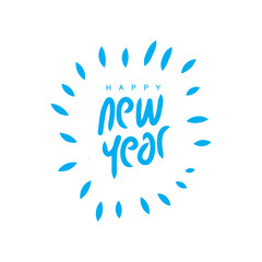 Fototapeta na wymiar Happy New Year text design for greeting card, calendar or any design. 2021 happy new year design template.